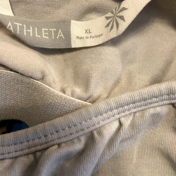Athleta Tank Top Built in Bra V-Back Thick Hem Banded Blue XS - Picture 3 of 5